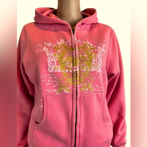 Arizona Jean Company Tops - Arizona Full Front Zip Hoodie, Bubblegum Pink | XL/18 1/2 Plus